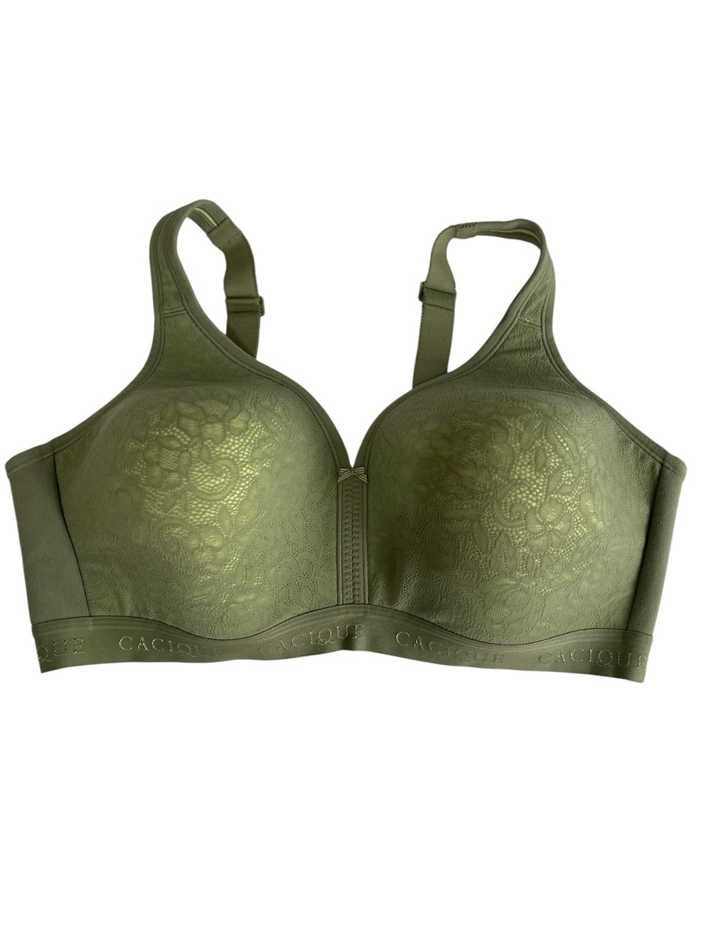 Cacique Lightly Lined No-Wire Bra 42D sage green